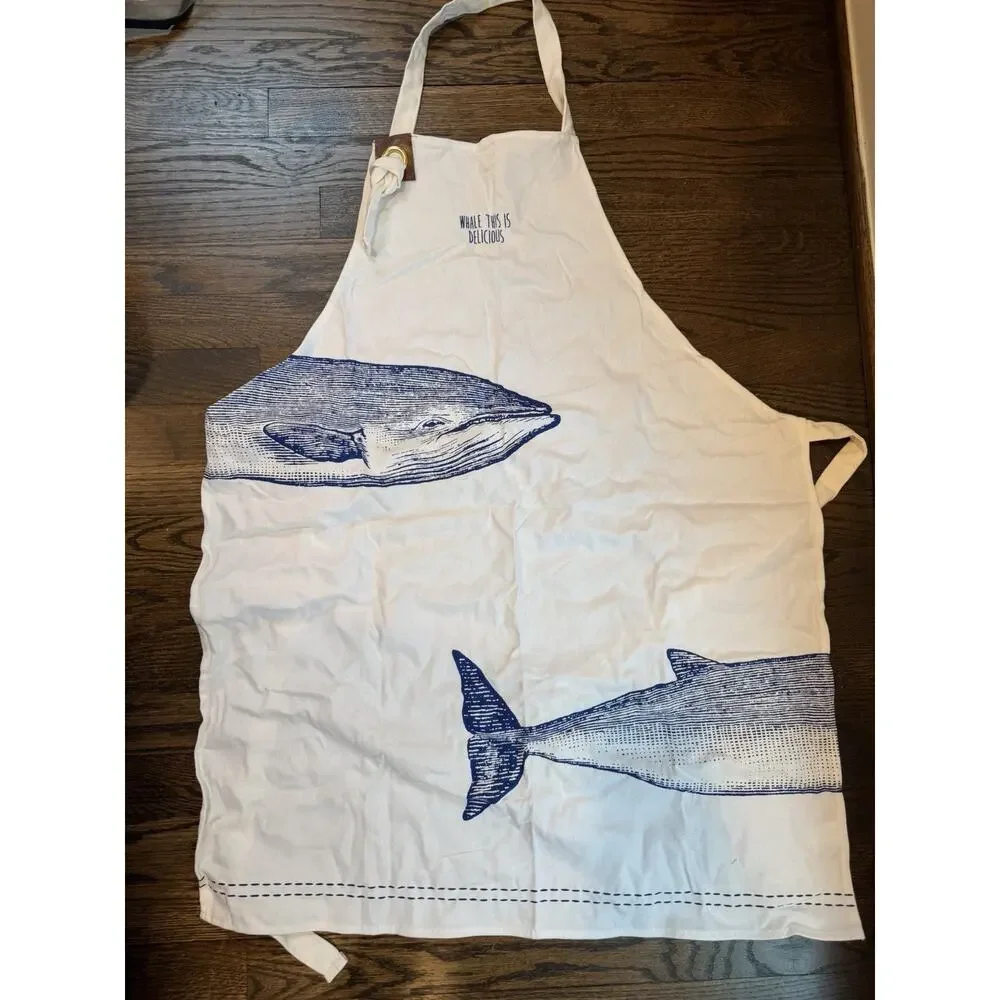 Two's Company 100% Cotton Unisex Whale Apron NEW